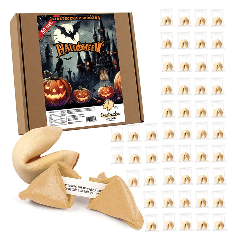 zestaw ciasteczek z wrozba na halloween