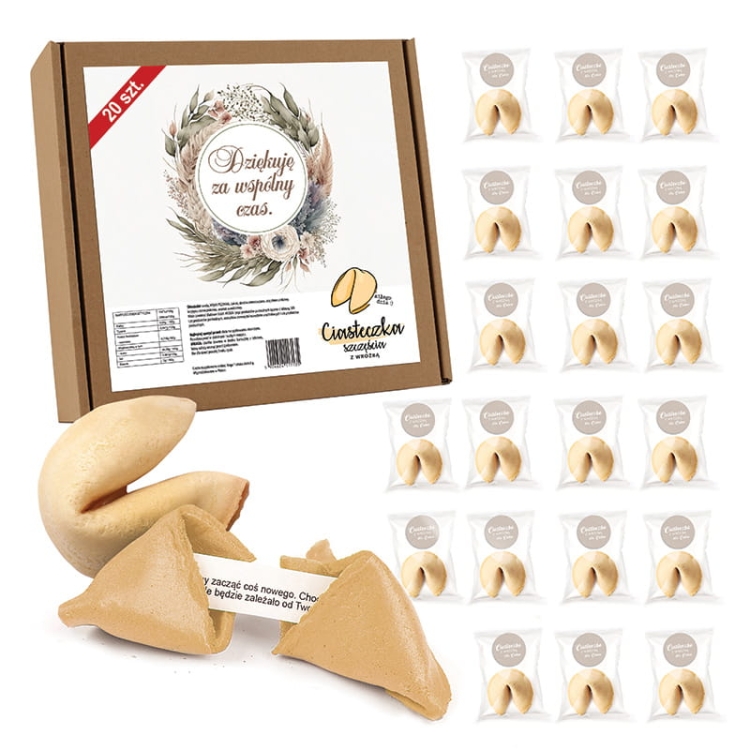 Ciasteczka z wróżbą podziękowanie na emeryturę. Ciasteczka pożegnanie w pracy.