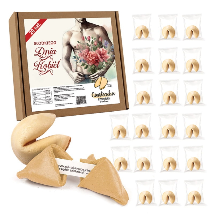 Zestaw ciasteczek z wróżbą na Dzień Kobiet.