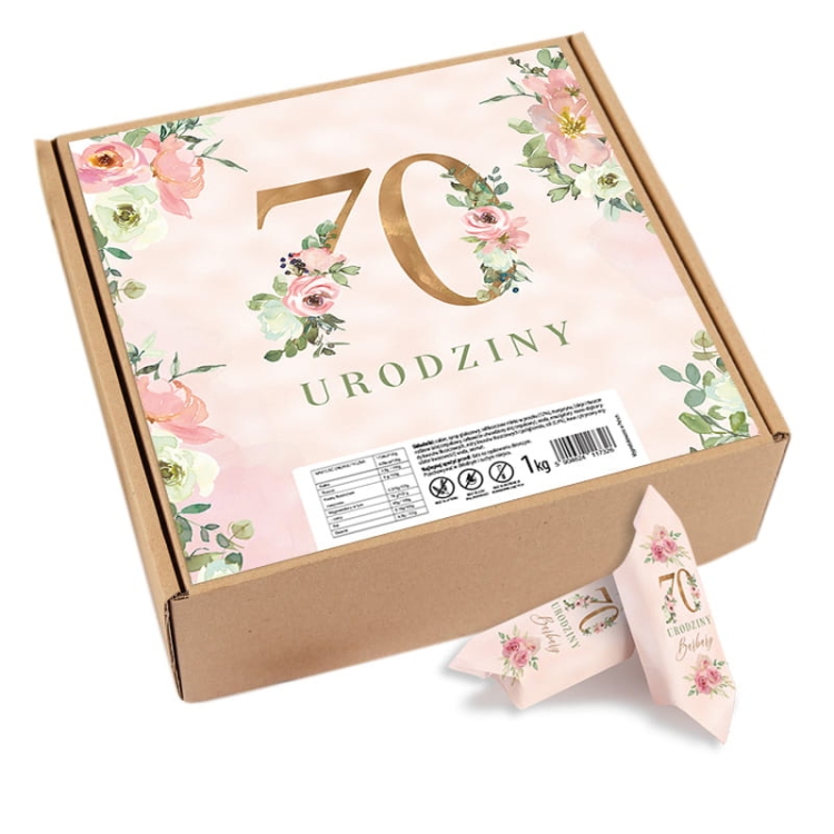 Krówki na 70 urodziny z personalizacją