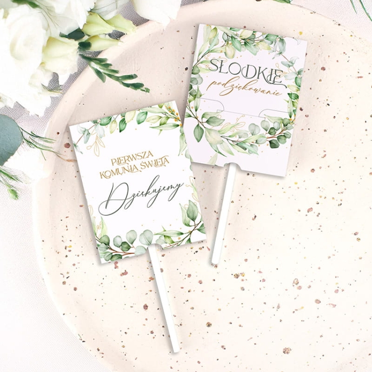 LIZAKI + Kartoniki Podziękowanie Dla Gości Na Pierwszą Komunię Świętą 10szt.