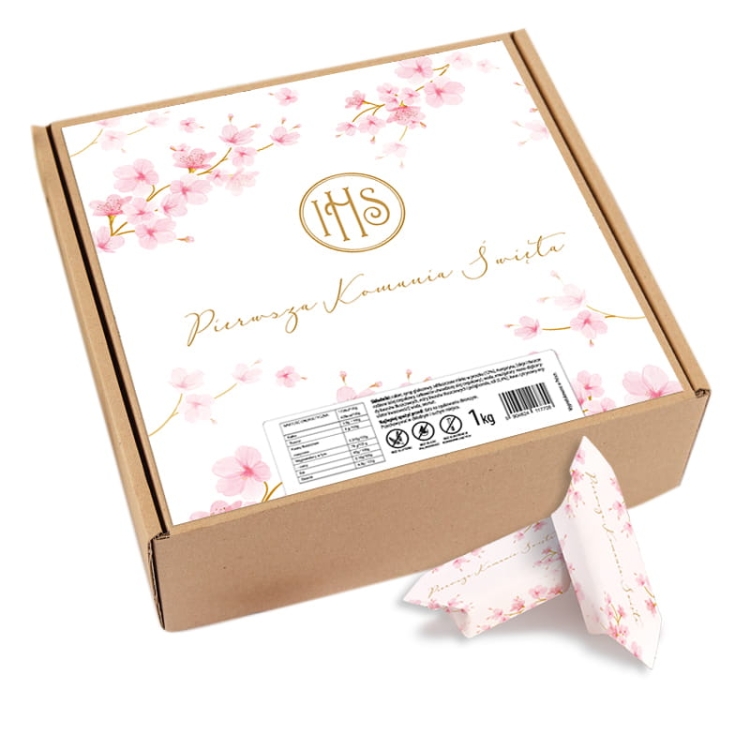 podziękowanie komunijne  dla gości słodkie krówki