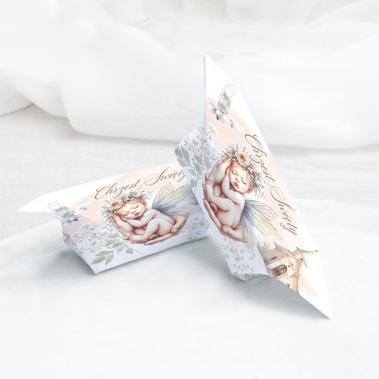 Krówki z napisem Chrzest Święty – podziękowanie dla gości na chrzest.