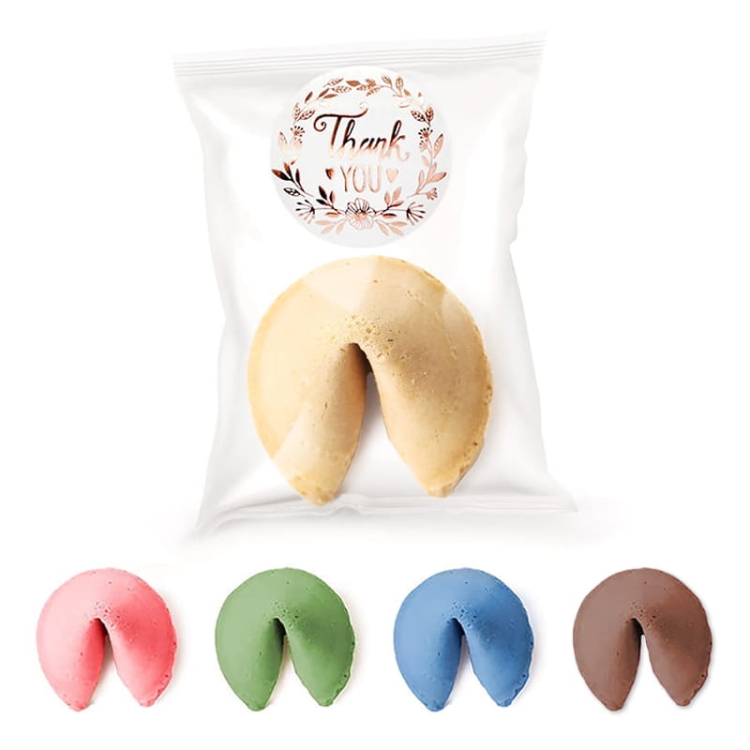 Ciasteczka z wróżbą z etykietami Thank You