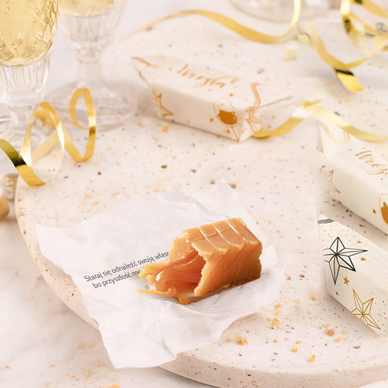 Krówka z wróżbą na Nowy Rok.