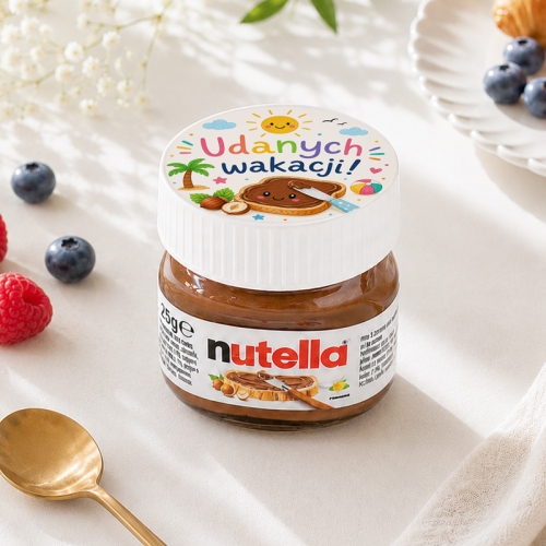 Mini Nutella z wakacyjną etykietą upominek dla uczniów.