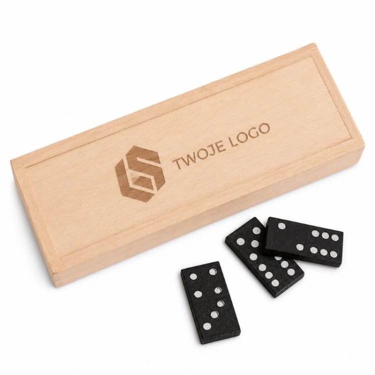 Personalizowana gra domino z drewnianym etui.