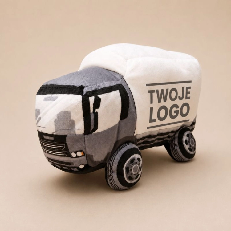 Poduszka reklamowa z logo dla firmy logistycznej.