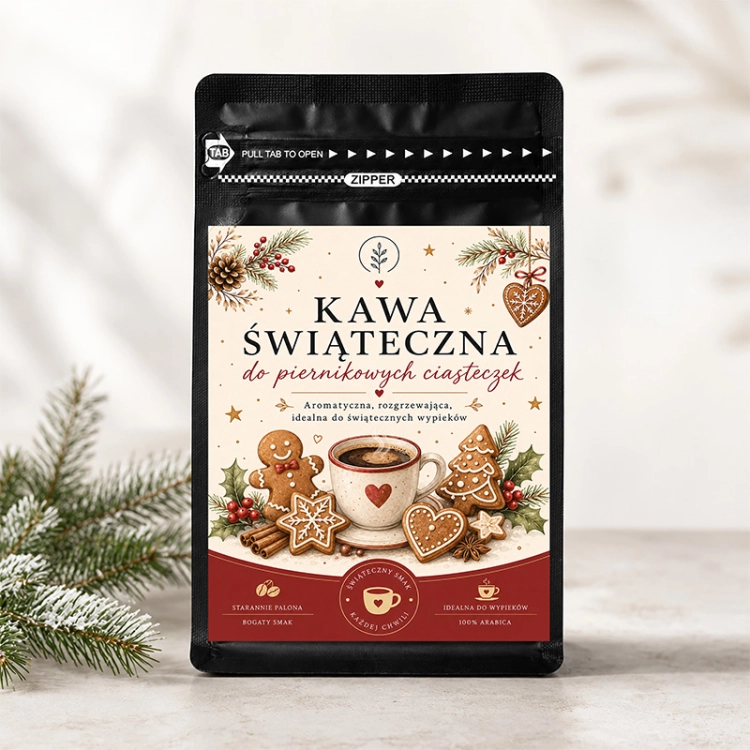 Świąteczna kawa w eleganckim opakowaniu to idealny upominek dla pracowników, klientów i współpracowników.