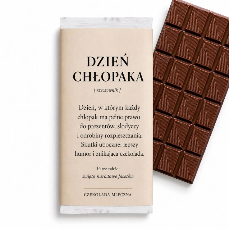 Czekolada mleczna z definicją prezent na Dzień Chłopaka