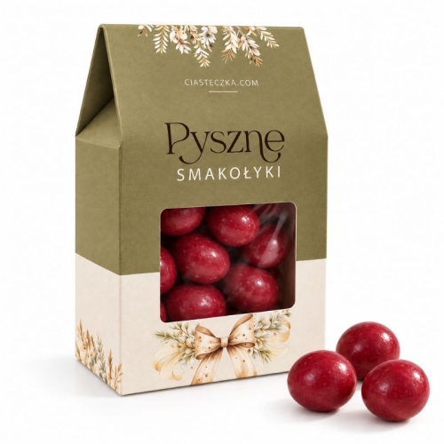 Wiśnie w czekoladzie w eleganckim pudełeczku to słodki upominek dla pracowników, klientów i kontrahentów.