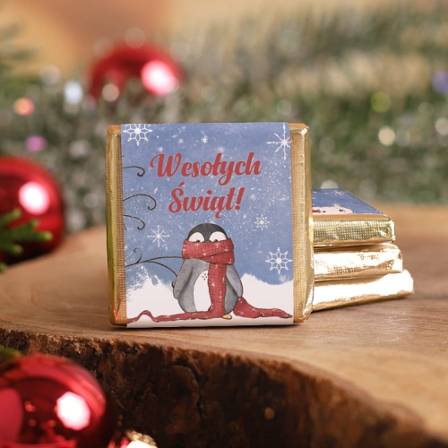 Czekoladki mleczne w świątecznym opakowaniu