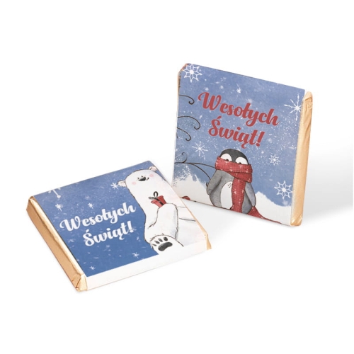 Małe czekoladki świąteczne idealne na drobne upominki lub dodatek do prezentu na Boże Narodzenie