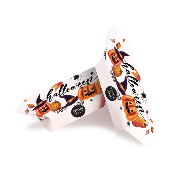 Słodycze na halloween - krówki reklamowe w opakowaniu z Twoim logo