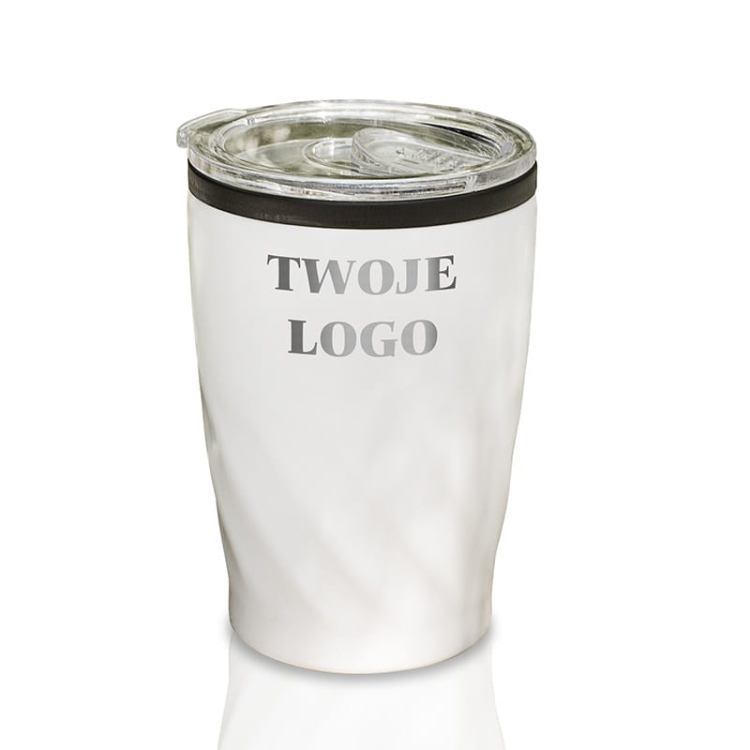 Kubek termiczny w białym kolorze z Twoim logo.