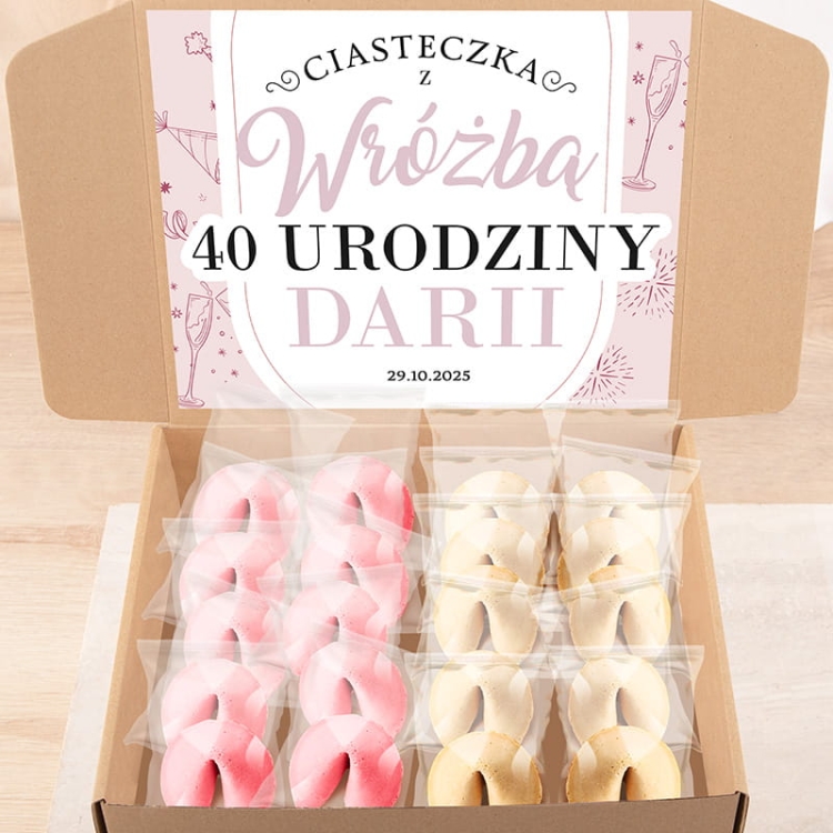Zestaw ciasteczek na urodziny. Ciasteczka z wróżbą z personalizacją.