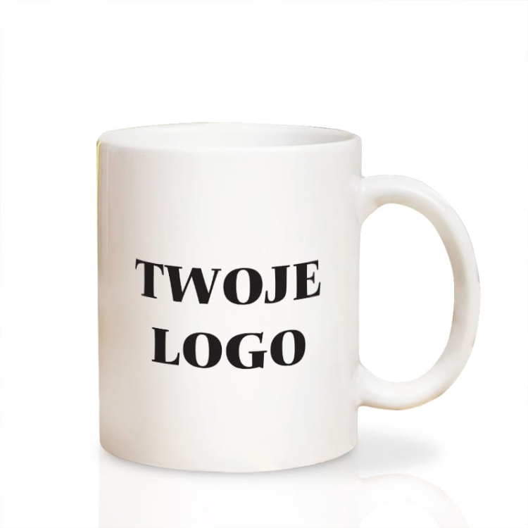 Kubek reklamowy z logo firmy. Gadżet reklamowy dla promocji marki.