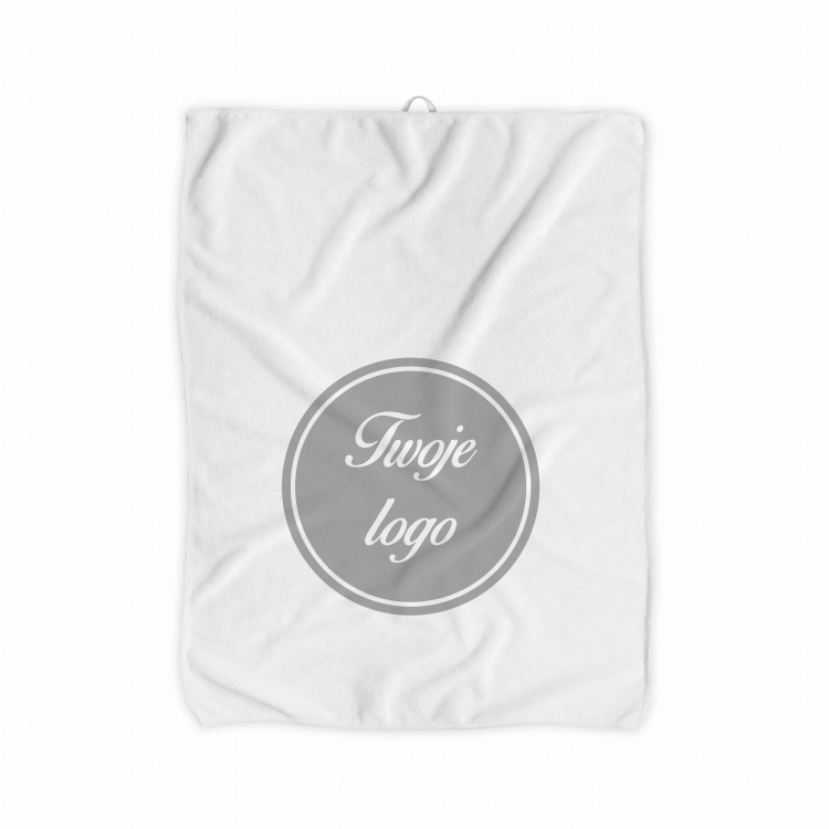 Ręcznik z nadrukiem logo firmy. Gadżet reklamowy z nadrukiem loga firmy.