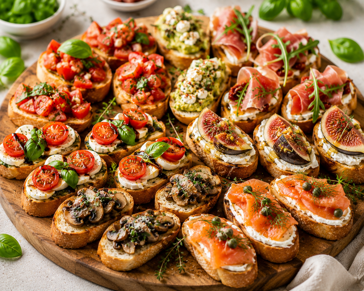 Bruschetta i małe grzanki imprezowe